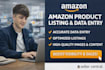 do professional amazon product listing and data entry