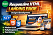 design responsive HTML landing page