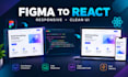 convert figma to responsive react website with clean UI