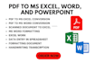 convert PDF to word excel PPT docs with formatting