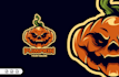 design unique custom halloween, pumking logo