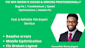 fix website issues,bugs,and errors professionally