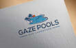 design summer swimming pool spa logo