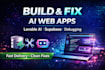 build lovable ai website, web app and fix lovable dev app supabase backend