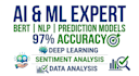 build nlp, bert, ai and machine learning models for prediction and analysis