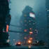 do cyberpunk sci fi futuristic city
