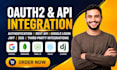 setup oauth2 API integration, sso, jwt authentication, and google login
