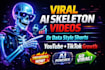 create dr data style ai skeleton animation long and short