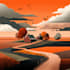 illustrate beautiful flat landscape illustration art