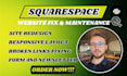 provide maintenance, fix bugs and optimize your squarespace websites