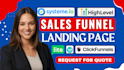 ghl funnel builder, clickfunnels landing page, systeme io, go high level expert