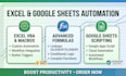 automate excel macros, vba, formulas and google sheets