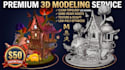create 3d game asset with texture and studio light setup