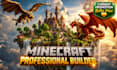 build minecraft castle, villages, base, hubs, spawns, house
