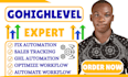 fix gohighlevel automation, workflow optimization, CRM, setup sales tracking