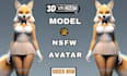 create custom vrchat anime avatar nsfw vr character avi outfits with rigging