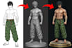 convert 2d to 3d anime model, miniatures tabletop character models for printing