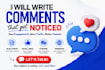 write comments on your blog posts, social media post and website