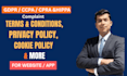 draft privacy policy, terms and cookie policy gdpr ccpa compliant