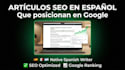 write SEO articles in native spanish that rank on google