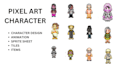 create pixel art, pixel character, pixel character design