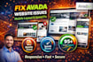fix avada website layout mobile issues and speed optimization