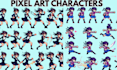 create pixel art character sprite sheet pixel animation 2d game assets design