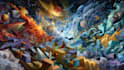 create magical abstract art, psychedelic, surrealism, cubism