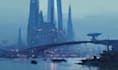 create a stunning cyberpunk city digital illustration