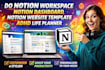create notion template notion website notion dashboard notion page in 24 hours