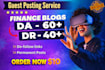 build powerful high da SEO backlinks for finance sites