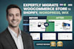 migrate woocommerce store to shopify wordpress wix and design website banner