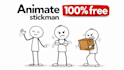create stick man animation, figure, 2d funny cartoon stickman explainer video