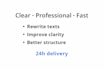 rewrite your text clearly and professionally