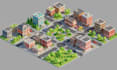 create low poly environment city pack top down building isometric game assets