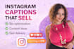 high converting instagram captions and bio to grow your brand