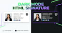 design a clickable HTML email signature with dark mode support