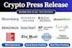 do crypto press release, nft promotion and PR distribution on top websites