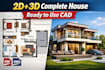 ready made 2d complete house drawing and cad file  PDF  editable