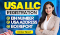 do llc registration, company registration in USA with with ein