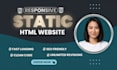 design a stunning HTML landing page or HTML static website