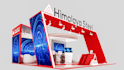design a professional 3d exhibition booth, stand, and event