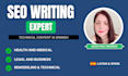 write expert SEO writing and technical content in spanish