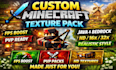 create custom minecraft texture pack HD pvp fps boost java bedrock