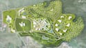 design 3d site plan presentation by google map, smart city,landscape aerial view