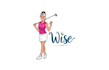 design creating fun funny golf girl logo