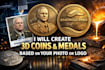 create 3d coins, medals and badges for casting and 3d printing