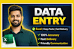 do fast and accurate data entry, excel work