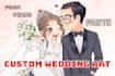 draw a custom wedding couple from your photo