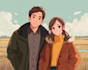 draw anime couple illustration